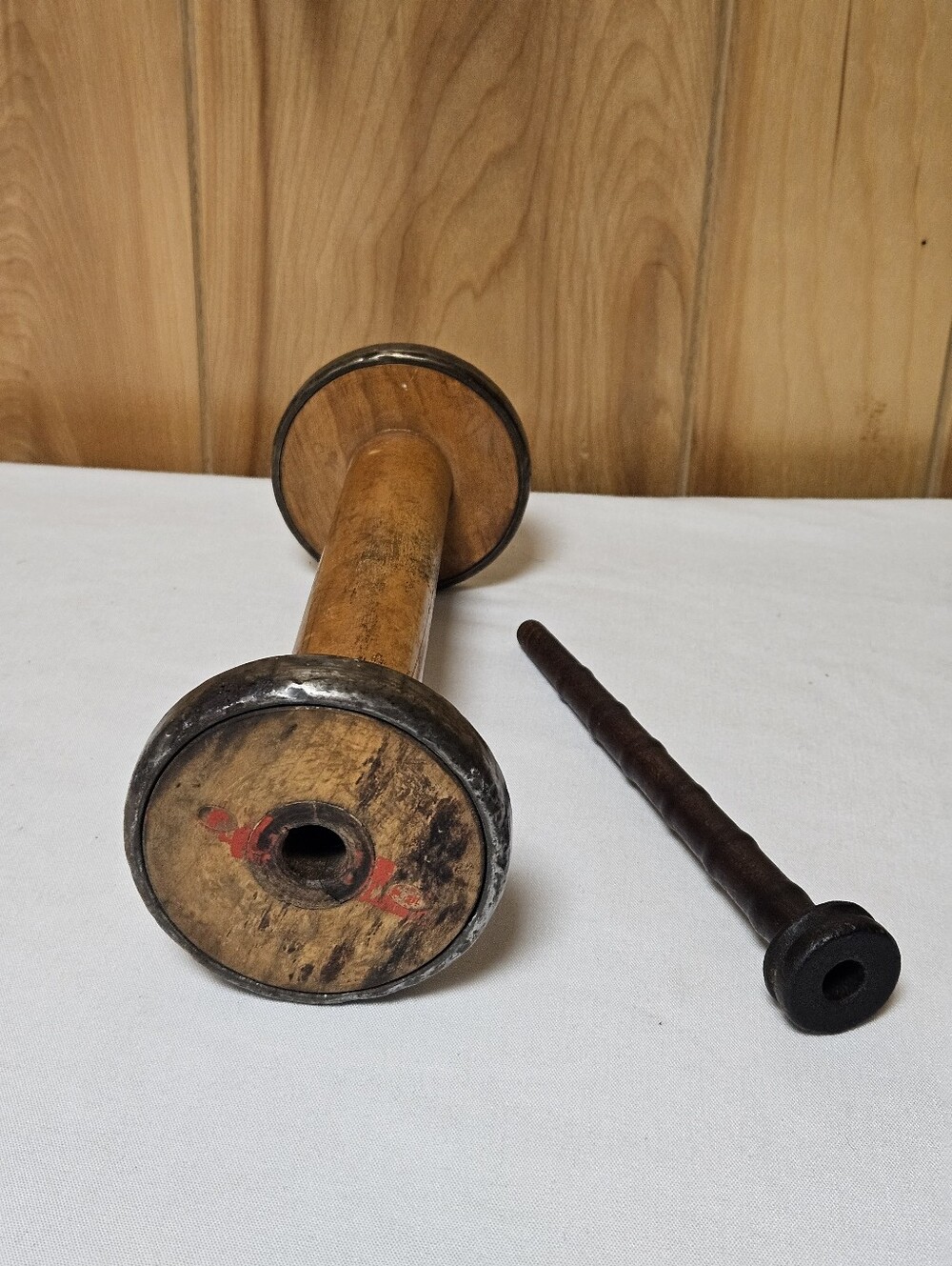 Vtg Industrial Textile Mill Bobbin & Spindle Spool Loom 20th Century Primitive